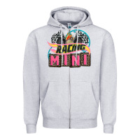 Heather Grey racing mini with racing oto equipment Zipper Hoodie - AdoDesignShop