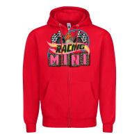 Red racing mini with racing oto equipment Zipper Hoodie - AdoDesignShop