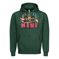 Sports Green racing mini with racing oto equipment Zipper Hoodie - AdoDesignShop