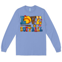 Colony Blue love softball Long Sleeve Tee - AdoDesignShop