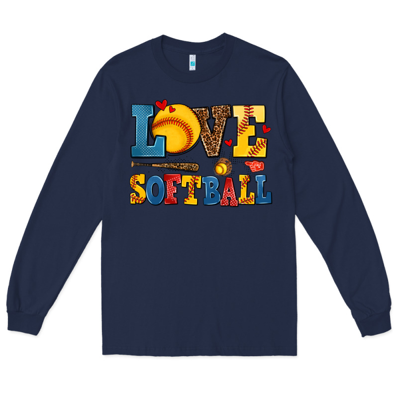 Love Softball Long Sleeve Tee by AdoDesignShop | Teevron