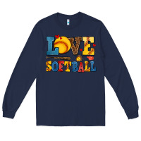 Navy love softball Long Sleeve Tee - AdoDesignShop