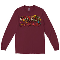 Burgundy cowboy christmas Long Sleeve Tee - FaDigitalArtStudio