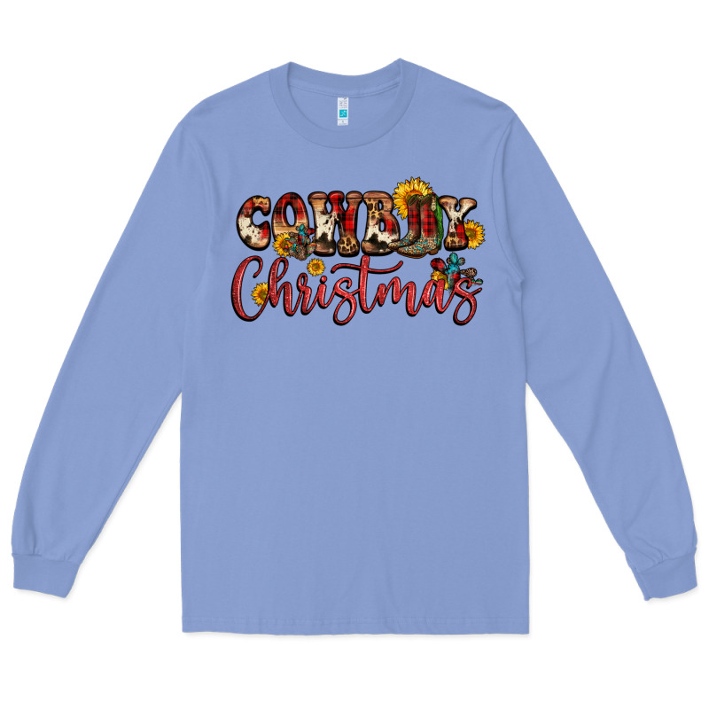 Cowboy Christmas Long Sleeve Tee by FaDigitalArtStudio | Teevron