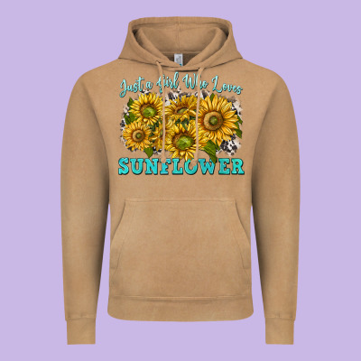 Just A Girl Who Loves Sunflower Vintage Hoodie Designed By Texasbilliewilder