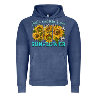 Vintage Denim just a girl who loves sunflower Vintage Hoodie - texasbilliewilder