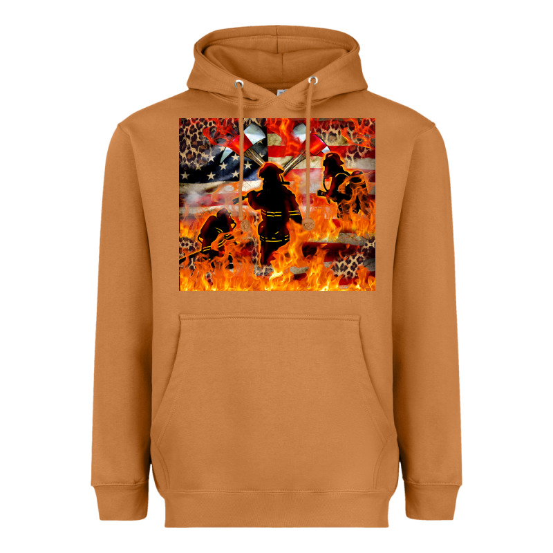 Western Firefighters With Thin Red Line Heavyweight Hoodie by LillyAllenDesigns | Teevron