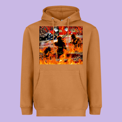 Western Firefighters With Thin Red Line Heavyweight Hoodie Designed By Lillyallendesigns