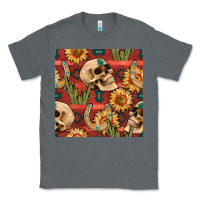 Charcoal Heather western skull aztec seamless pattern Classic Tee - BundleAndBundleShop
