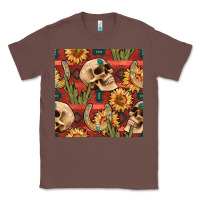 Chestnut western skull aztec seamless pattern Classic Tee - BundleAndBundleShop