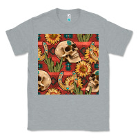 Heather Grey western skull aztec seamless pattern Classic Tee - BundleAndBundleShop