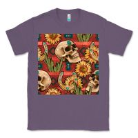 Lavender western skull aztec seamless pattern Classic Tee - BundleAndBundleShop