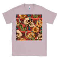 Lilac western skull aztec seamless pattern Classic Tee - BundleAndBundleShop