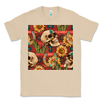 Mushroom western skull aztec seamless pattern Classic Tee - BundleAndBundleShop