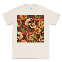 Natural western skull aztec seamless pattern Classic Tee - BundleAndBundleShop