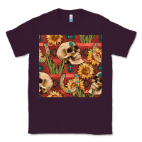 Plum western skull aztec seamless pattern Classic Tee - BundleAndBundleShop