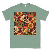 Sage western skull aztec seamless pattern Classic Tee - BundleAndBundleShop