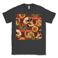 Smoke western skull aztec seamless pattern Classic Tee - BundleAndBundleShop
