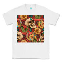White western skull aztec seamless pattern Classic Tee - BundleAndBundleShop