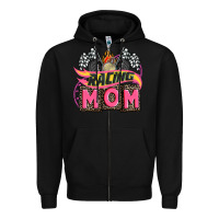 Black racing mom with racing oto equipment Zipper Hoodie - AdoDesignShop