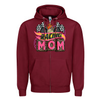 Burgundy racing mom with racing oto equipment Zipper Hoodie - AdoDesignShop