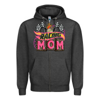 Charcoal Heather racing mom with racing oto equipment Zipper Hoodie - AdoDesignShop