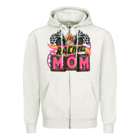 Oatmeal Heather racing mom with racing oto equipment Zipper Hoodie - AdoDesignShop