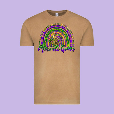 Mardi Gras Rainbow And Fleur De Lis Vintage Tee Designed By Ranaportraitstore