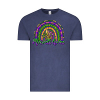 Vintage Denim mardi gras rainbow and fleur de lis Vintage Tee - RanaPortraitStore