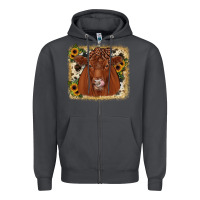 Smoke red angus cowhide sunflower Zipper Hoodie - JahusDesignShop