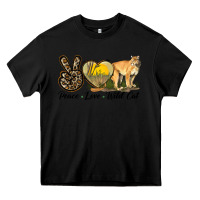 Black Peace Love Wild cat Heavy Core Tee - LillyAllenDesigns