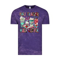 Cloud Purple half teacher half coffee Vintage Tee - texasbilliewilder