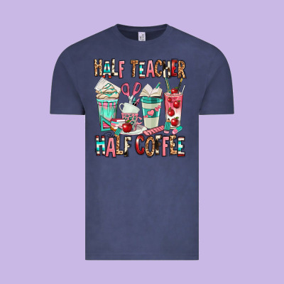 Half Teacher Half Coffee Vintage Tee Designed By Texasbilliewilder