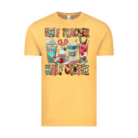 Vintage Mustard half teacher half coffee Vintage Tee - texasbilliewilder