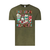 Vintage Olive half teacher half coffee Vintage Tee - texasbilliewilder