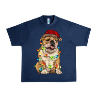 Navy christmas bulldog Urban Heavy Tee - RanaPortraitStore