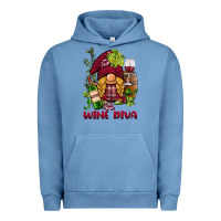 Pigment Pebble Blue vine diva  gnome Urban Hoodie - BarkalooDesign