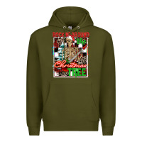 Army Green Rockin' around the Christmas tree skeleton Premium Hoodie - NancyCooperArtShop