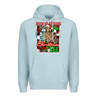 Blue Mist Rockin' around the Christmas tree skeleton Premium Hoodie - NancyCooperArtShop