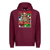 Burgundy Rockin' around the Christmas tree skeleton Premium Hoodie - NancyCooperArtShop