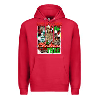 Cardinal Rockin' around the Christmas tree skeleton Premium Hoodie - NancyCooperArtShop