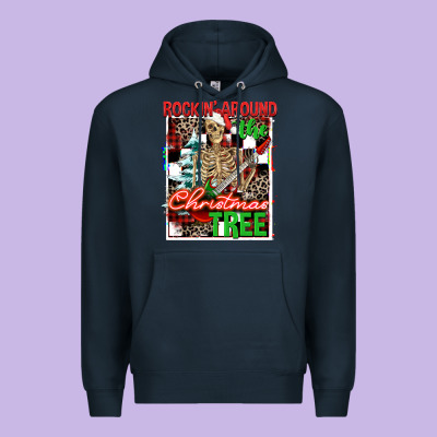 Rockin' Around The Christmas Tree Skeleton Premium Hoodie Designed By Nancycooperartshop