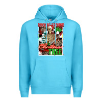 Ocean Blue Rockin' around the Christmas tree skeleton Premium Hoodie - NancyCooperArtShop