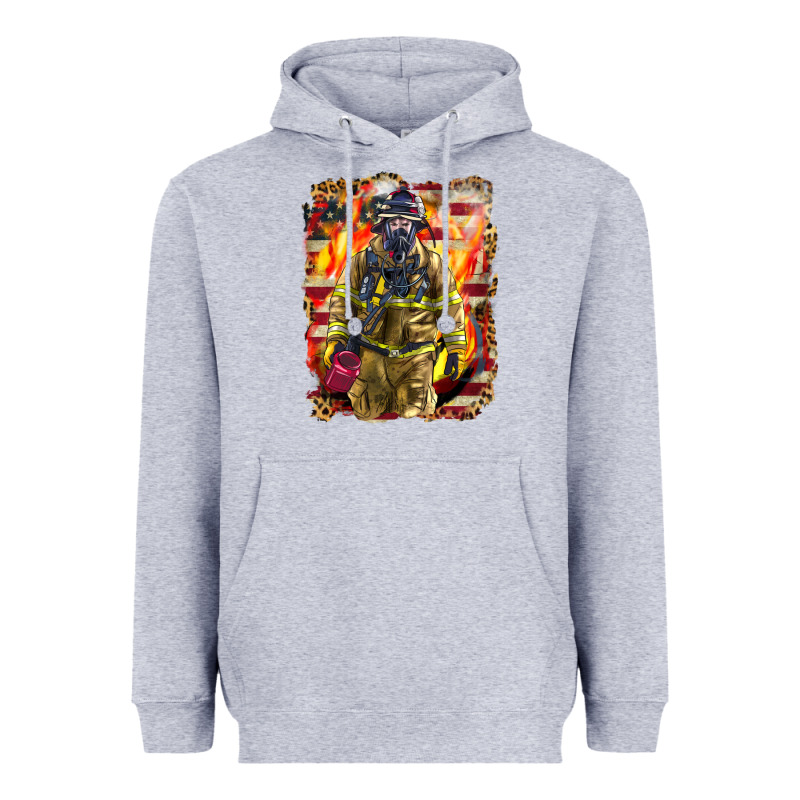 Firefighter Fire And American Heavyweight Hoodie by LillyAllenDesigns | Teevron