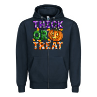 Navy Thick Or Treat Zipper Hoodie - Artiststas