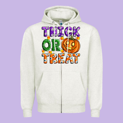 Thick Or Treat Zipper Hoodie Designed By Artiststas