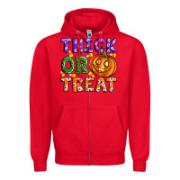 Red Thick Or Treat Zipper Hoodie - Artiststas