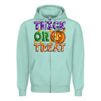 Seafoam Thick Or Treat Zipper Hoodie - Artiststas