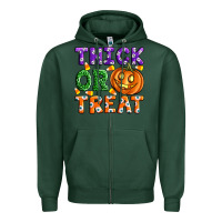 Sports Green Thick Or Treat Zipper Hoodie - Artiststas