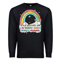 Black beautiful day to respect pronouns Premium Sweatshirt - MaliasSmallBusiness